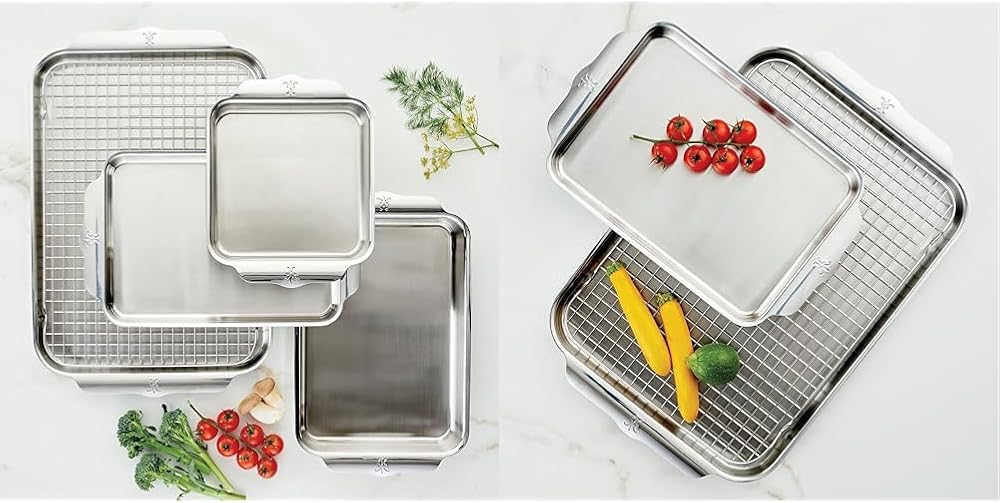 Hestan OvenBond Stainless Steel Baking Sheet Sets, 5-Piece and 3-Piece