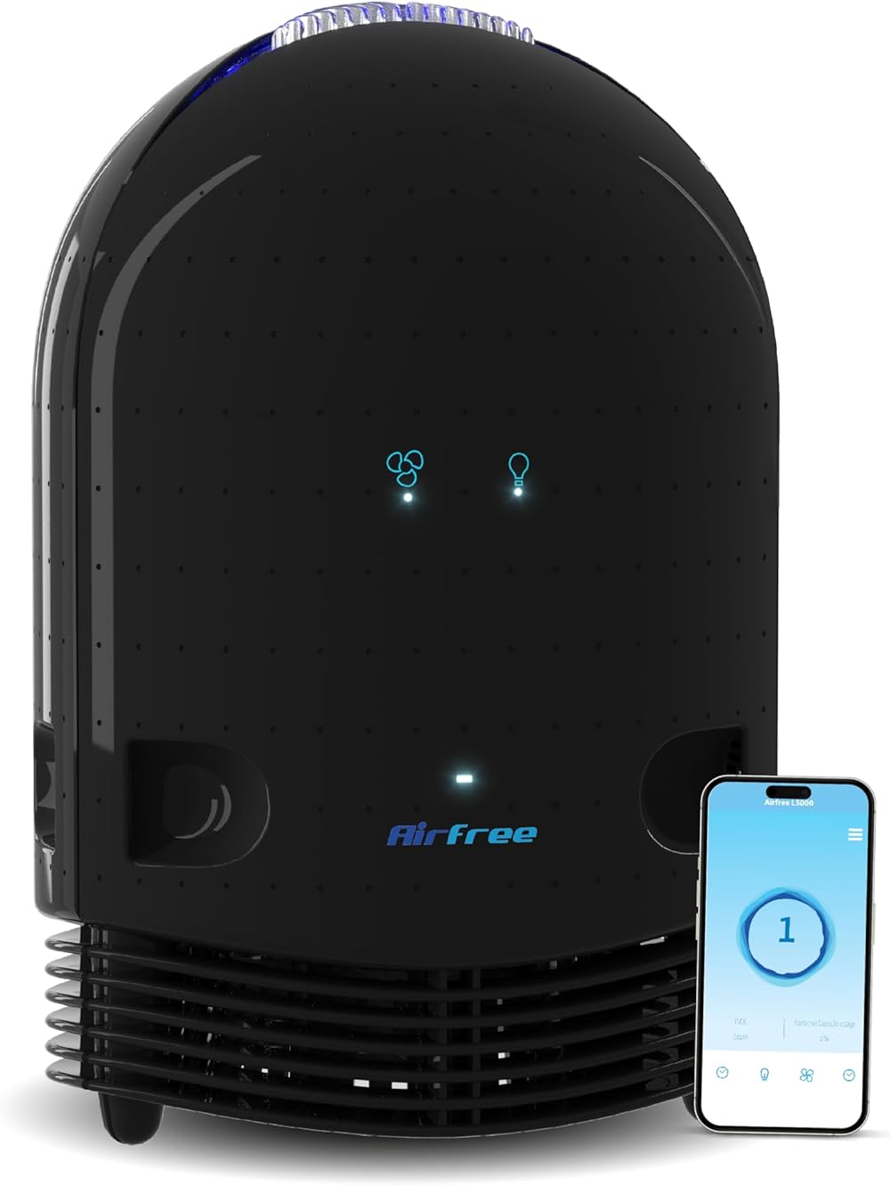 Airfree PLUS Silent Air Purifier, No Maintenance Air Sterilizing Ceramic Core destroys 99.99% of Mold, Germs, Allergens, Quick Booster for unexpected contamination surge, App, Remote, area 650 sq ft