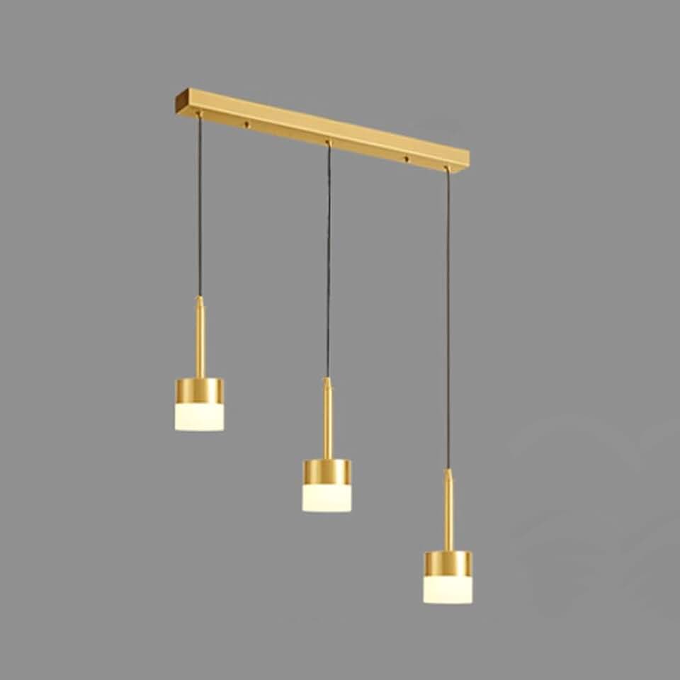 Lighting for Kitchen Island, Cylindrical Hanging Led Light, Copper Led Chandelier Modern Dining Room Light Fixtures Over Table Bedroom Bedside/D/3-Light