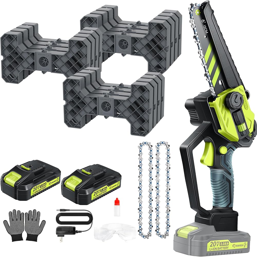 Saker Multifunction Mini Chainsaw,6 Inch Brushless Chainsaw and Saker Paint Racks Pack of 12
