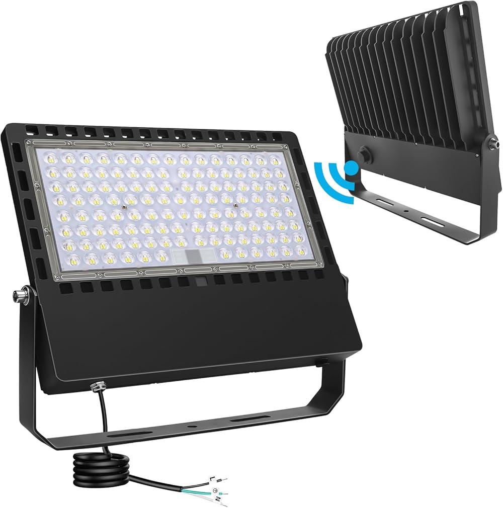 300W 45000LM Dusk to Dawn LED Stadium Flood Lights - Photocell, Professional Grade Security Lights, Energy-Efficient, 5000K for Yard, Stadium, Courts, Commercial, Parking Lot