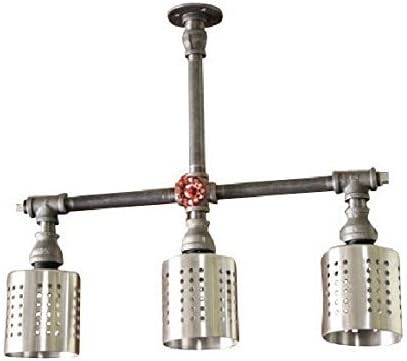 Industrial Pipe Lighting Chandelier w/Stainless Steel Cages - Pendant Lighting Steampunk Ceiling Light Fixture, Black pipe industrial lighting,