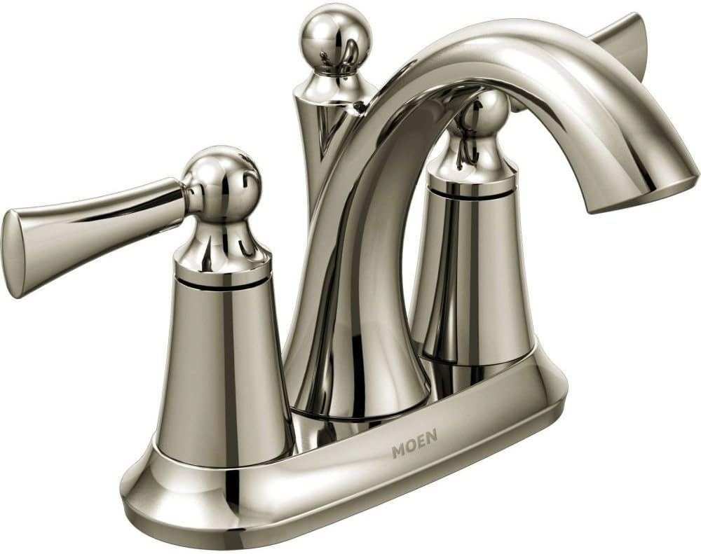 Moen 4505NL Wynford Two-Handle Centerset High Arc Bathroom Faucet, Polished Nickel