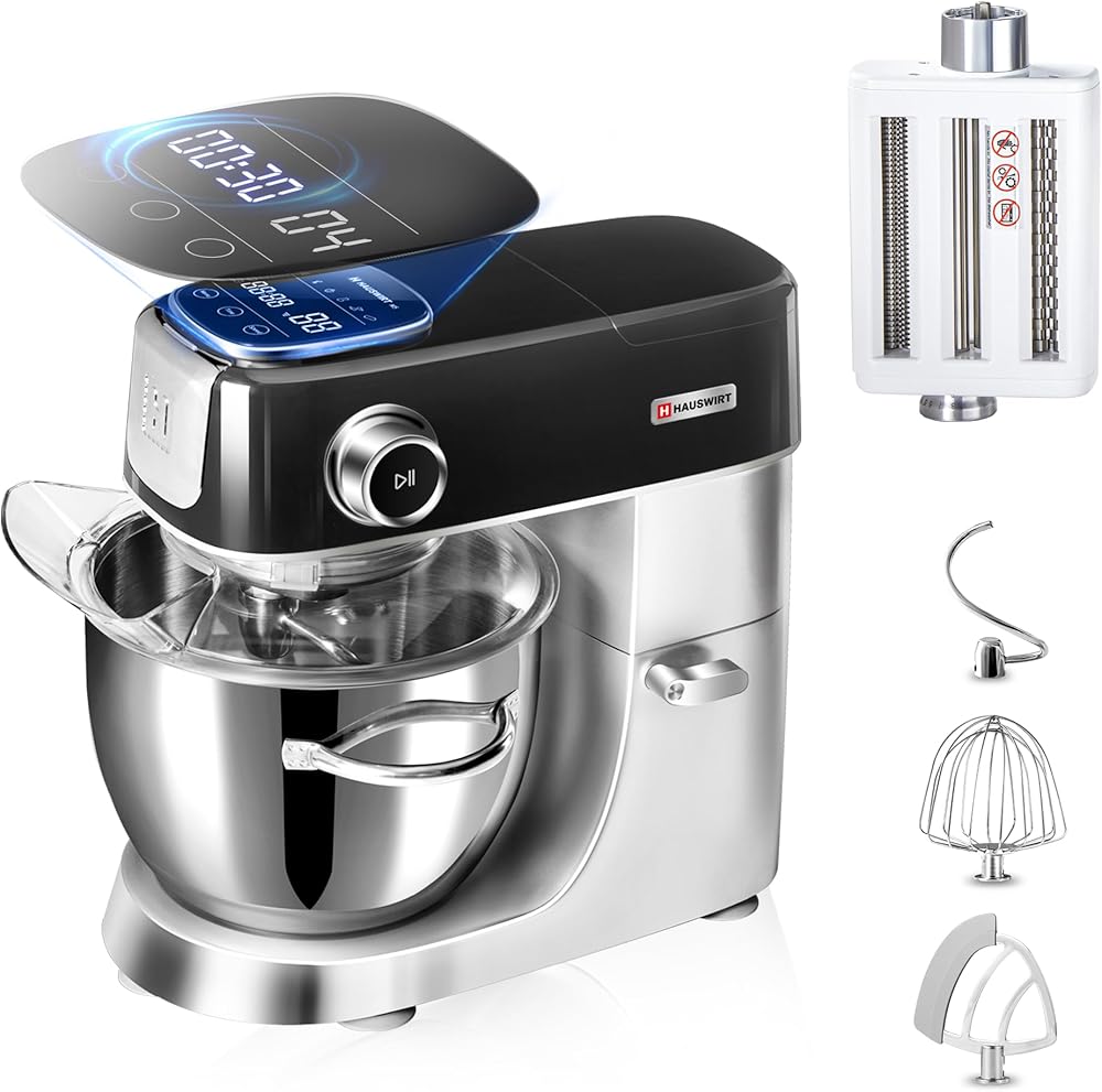 Hauswirt Stand Mixer M5 and 3-IN-1 Pasta Roller & Cutter Attachment Bundle