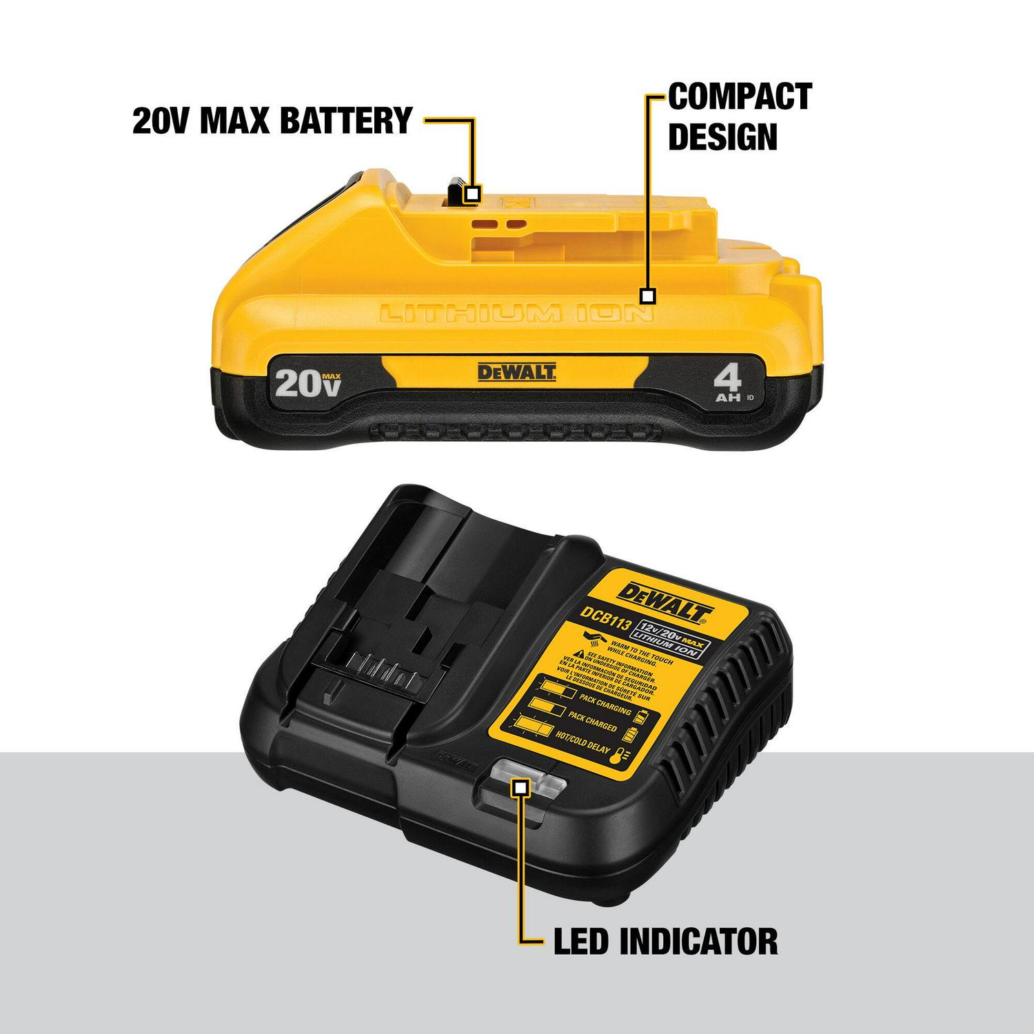 DEWALT 20-V 4 Amp-Hour; Lithium Battery Kit (Charger Included)