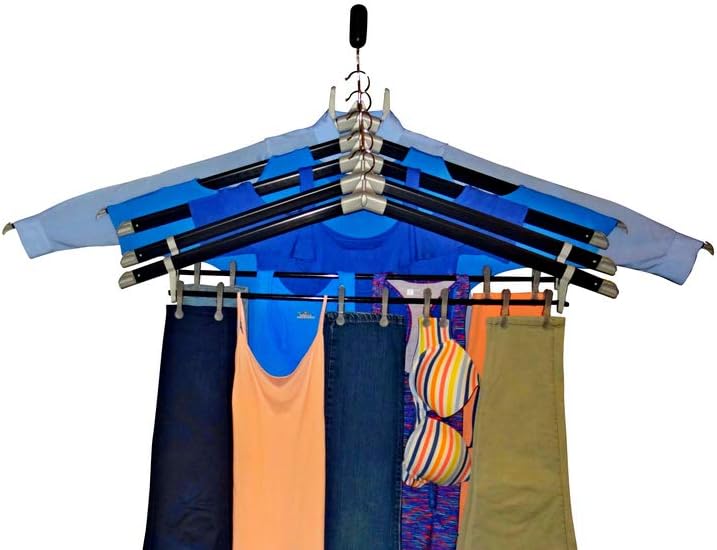 Clothes Drying Rack - Laundry Butler 5 Hanger Deluxe Set - Energy and Space Saving Design