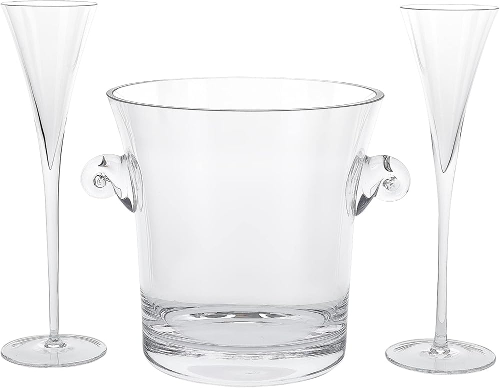 Elegant and Modern Crystal Mouth Blown Decorative Barware - Chelsea Cooler, 9 Inches
