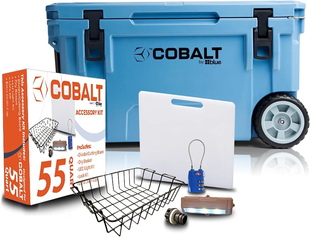 Cobalt 55 Blue Quart Roto Molded Cooler with Accessory Kit