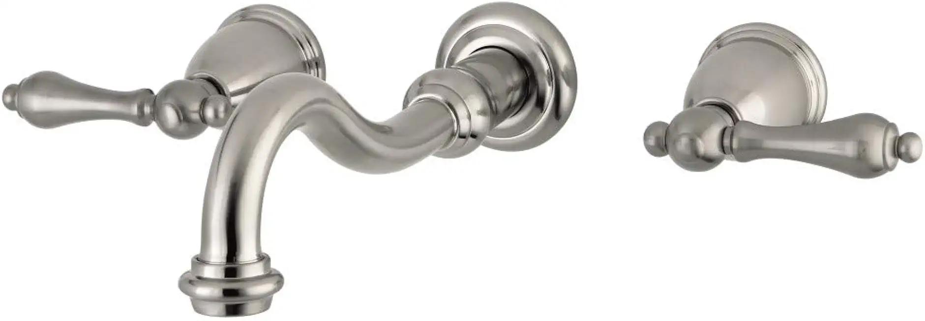 Kingston Brass KS3028AL Restoration Two-Handle Wall Mount Tub Faucet, Brushed Nickel