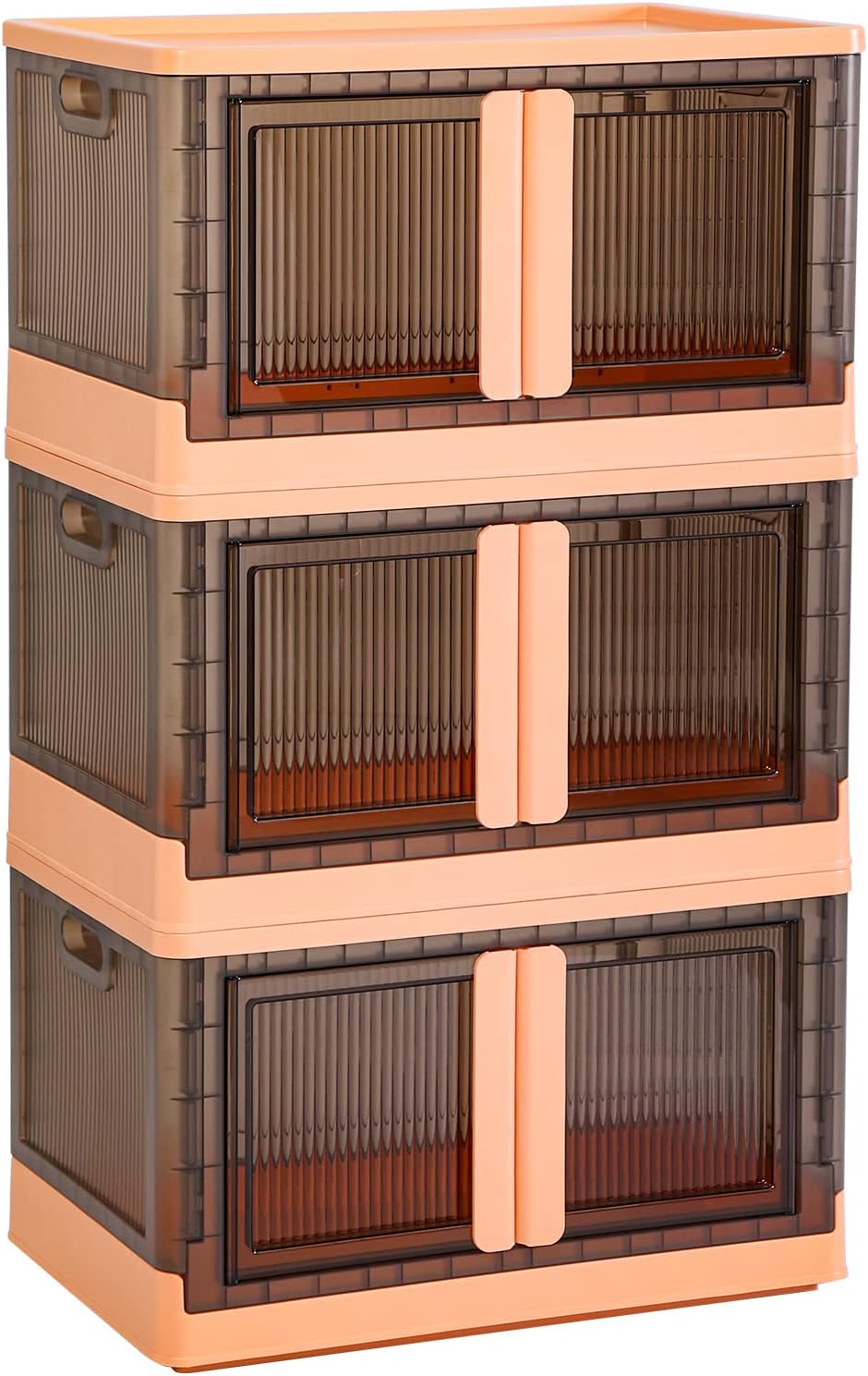 Laundry Room Organization - Bathroom Organizer, Collapsible Storage Cabinet, Stackable Makeup 19 Gal Folding Box, Plastic Organizer Countertop, Closet Shelves