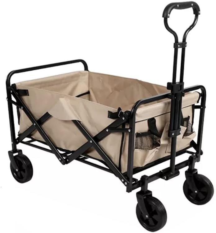 150KG Maximum Load Portable Folding Outdoor Trolley Camping Equipment Storage Cart (Color : D, Size : 71 * 47.5 * 47.5cm)