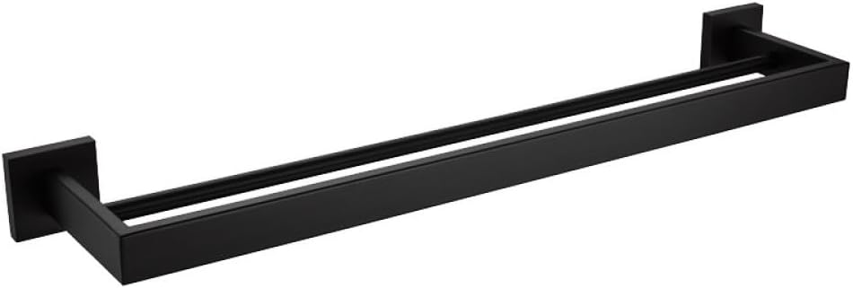 Bathroom Hardware Set Black Bath Robe Hook Towel Rail Rack Bar Shelf Toilet Paper Holder Toothbrush Holder Bathroom Accessories,Double Towel Bar