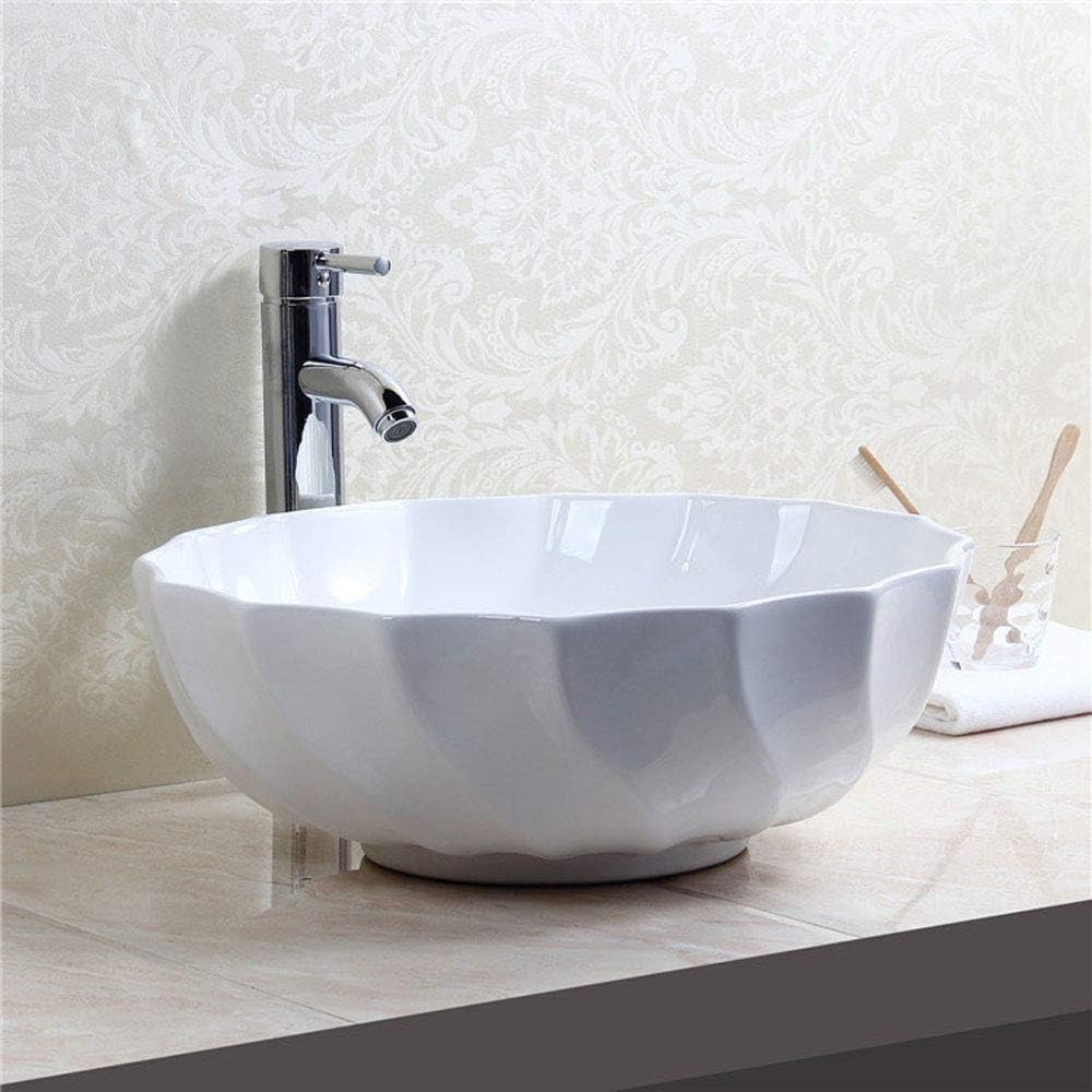 HomeLava Bathroom Vanity Basin Vessel Sinks White Bathroom Vanity Sink Combo Modern Stand Pedestal W/Square White Ceramic Vessel Sink come with Pop Up Drain Combo