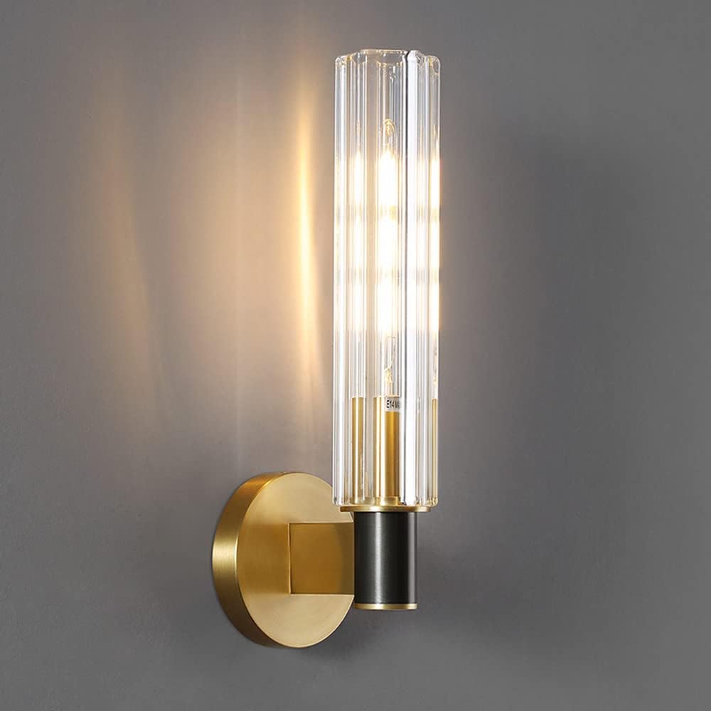 Crystal Wall Sconce Lighting Fixture Copper Wall Lamp Postmodern Headboard Light, Living Room Bedroom Bedside Hallway Hotel Decor Wall Mounted Lamps, E14 Socket