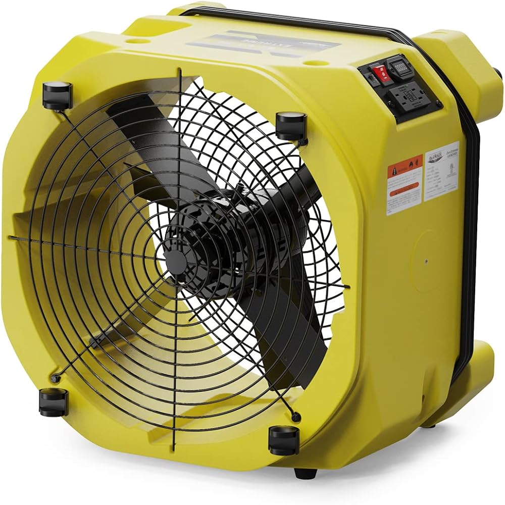 3000 CFM Axial Air Mover Floor Dryer, Industrial High Velocity Carpet Dryer/Floor Fan/Blower, Stackable, Daisy Chain, for Water Damage Restoration, 10 Years Warranty, Zeus Extreme