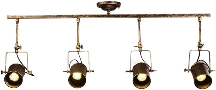 Retro Industrial Surface Mounted Extension Pole Spotlight Ceiling Long Arm Track Light Clothing Painting Exhibition Background Wall Hanger for Clothing Cafe Bar Fittings (Color : Bronze, Siz