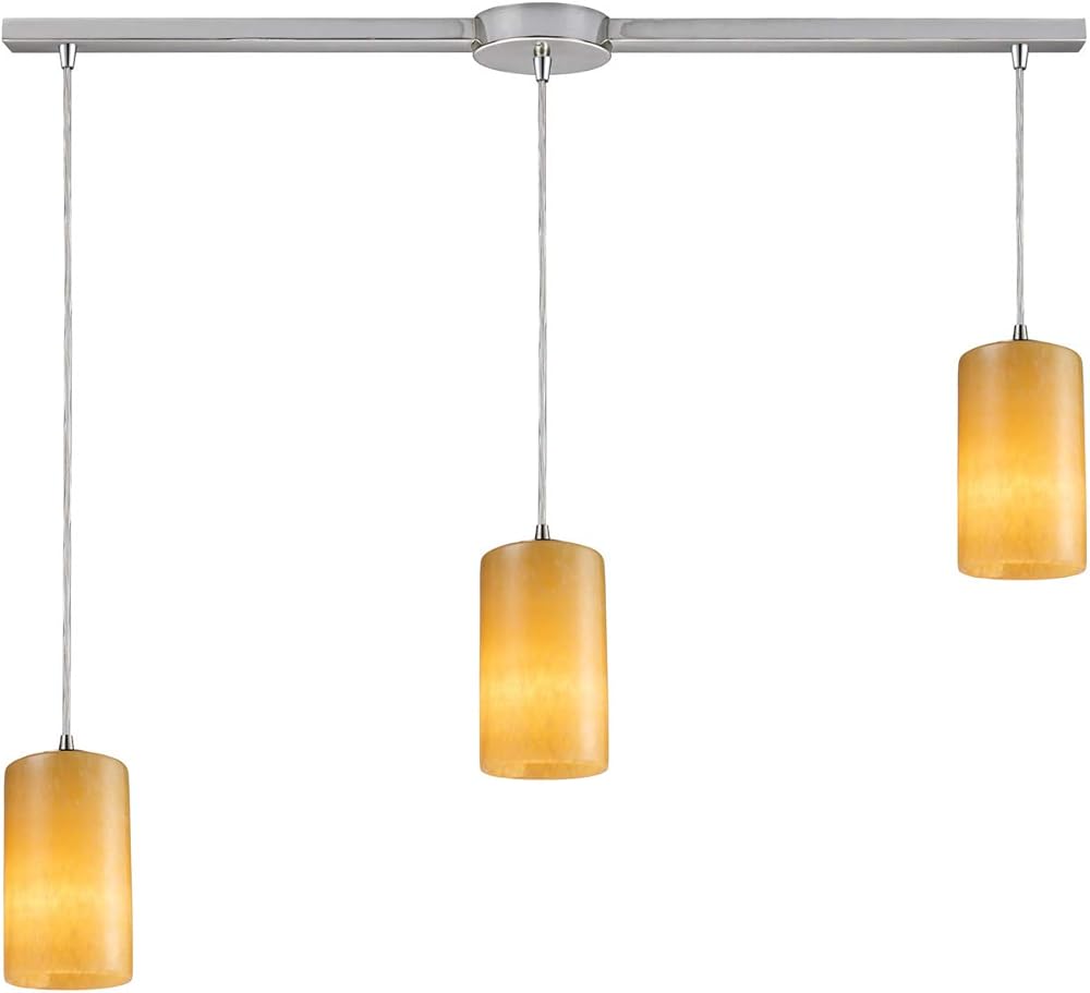 Elk 10169/3L Coletta 3-Light Linear Genuine Stone Pendant in Satin Nickel
