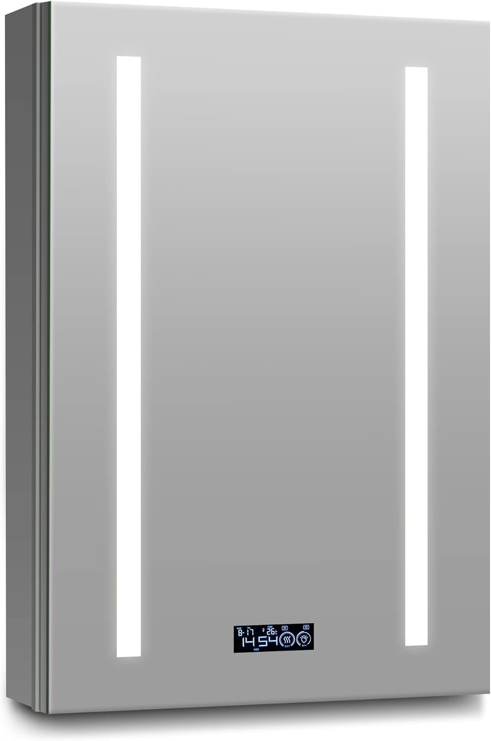 LED Medicine Cabinet Mirror for Bathroom, Lighted Medicine Cabinet with Clock, Lighted Medicine Cabinets for Bathroom with Mirror, 16