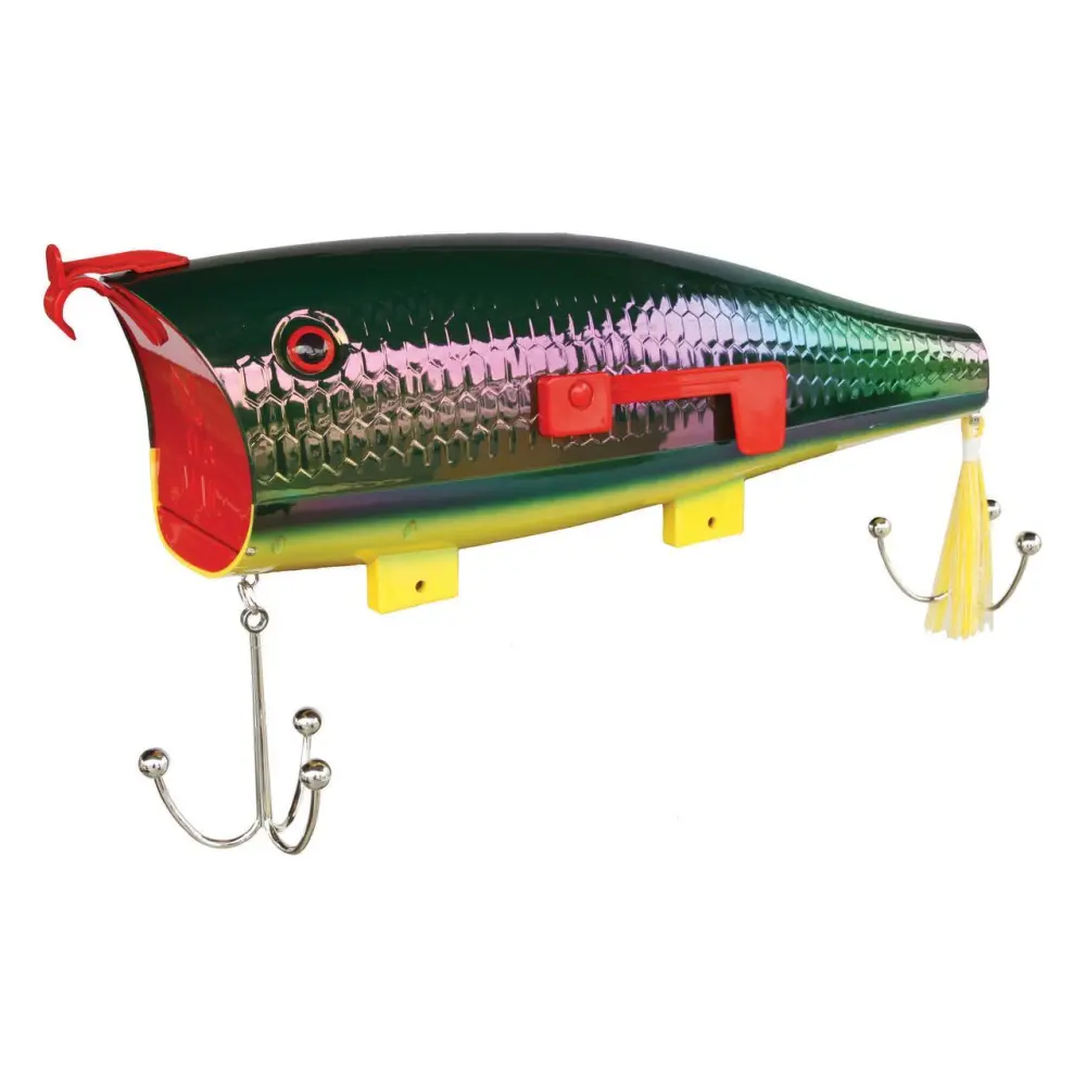 Rivers Edge Products Firetiger Fishing Lure Mailbox for Outside of Residential Home, Rural Mailbox Constructed of Metal with a Plastic Overmold, UV Resistant, Includes Mounting Hardware