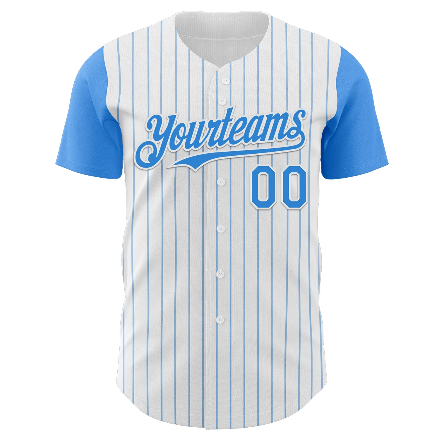 Custom White Electric Blue Pinstripe Electric Blue Authentic Two Tone Baseball Jersey
