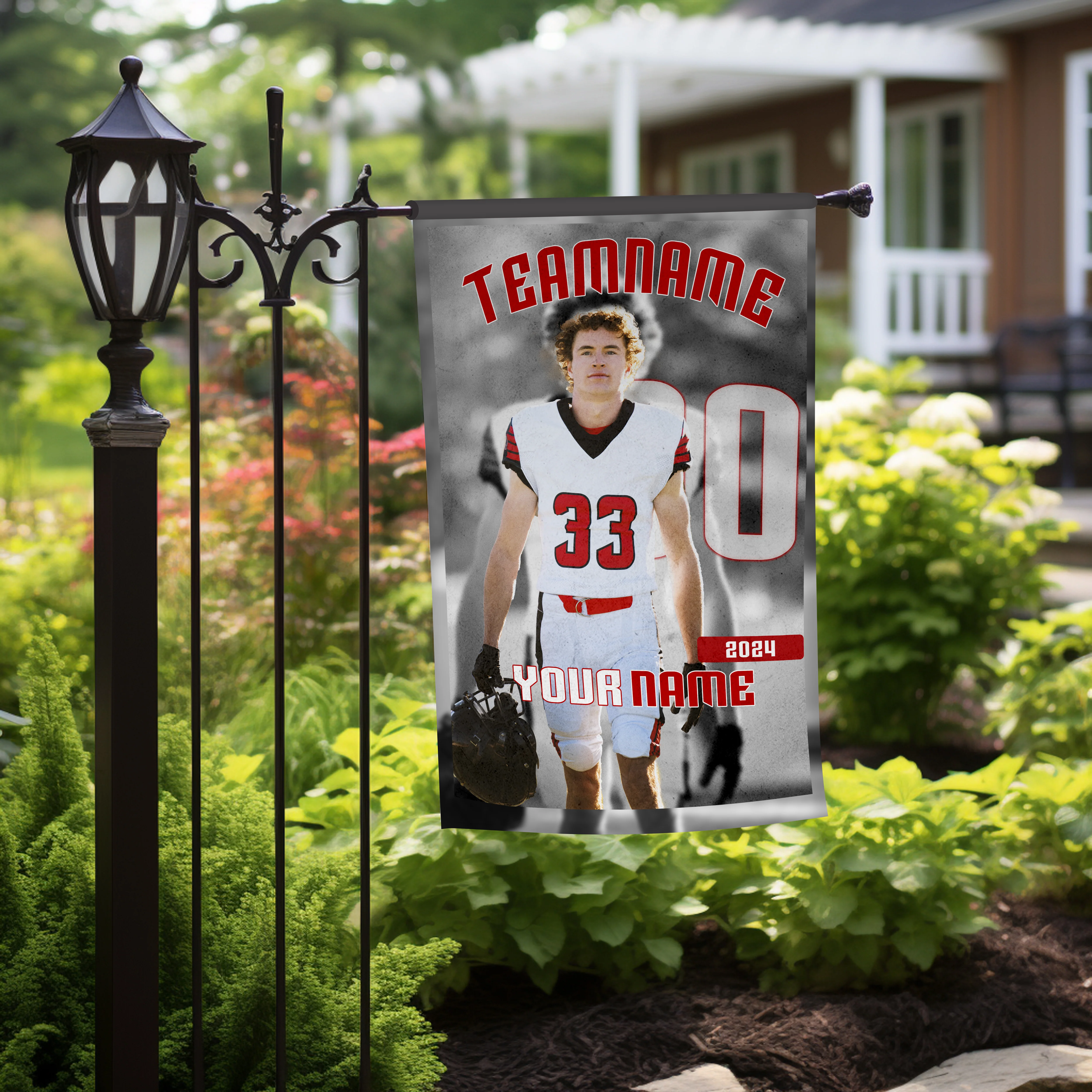 Personalized Football Team Name Photo Garden Flag