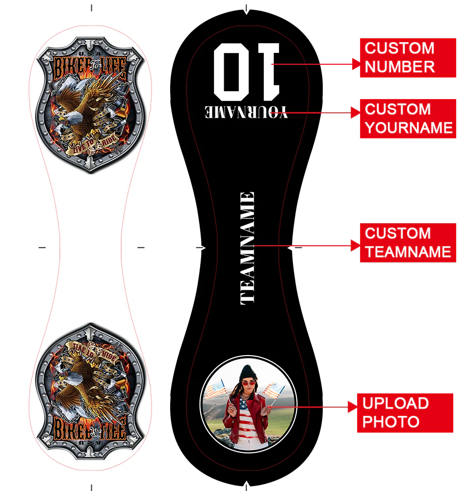 Personalized Black Eagle Biker Photo Baseballs