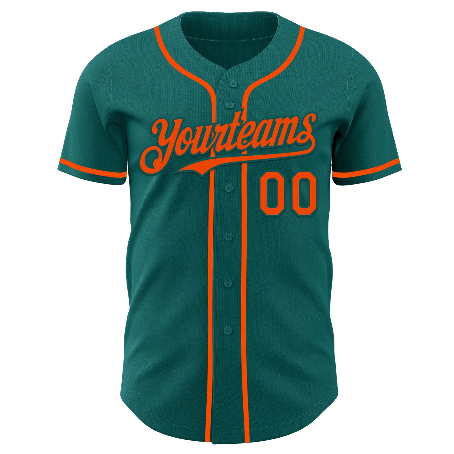 Custom Teal Orange Authentic Baseball Jersey