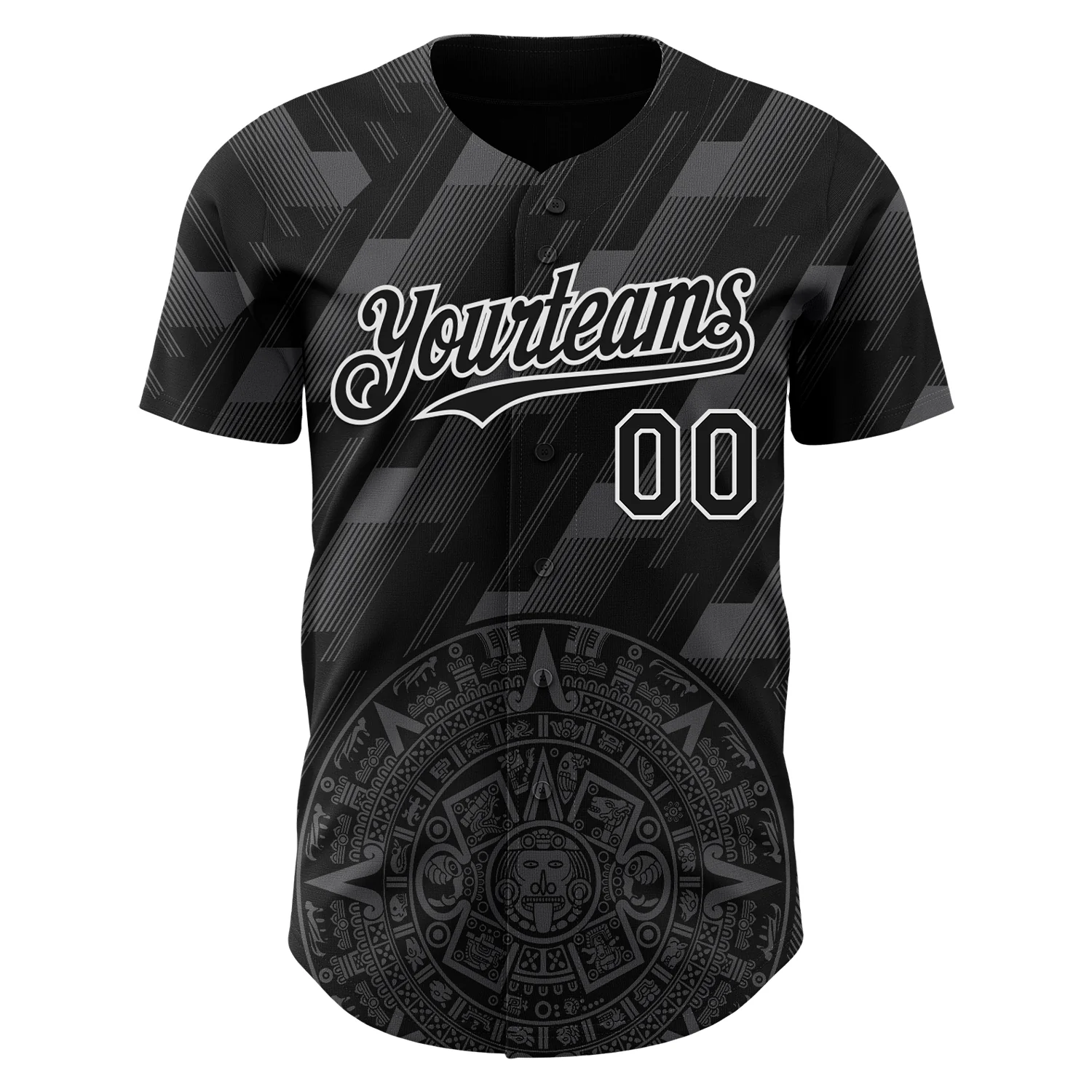 Custom Black Steel Gray-White 3D Mexico Authentic Baseball Jersey