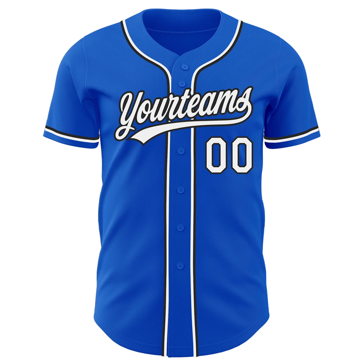 Custom Thunder Blue White-Black Authentic Baseball Jersey