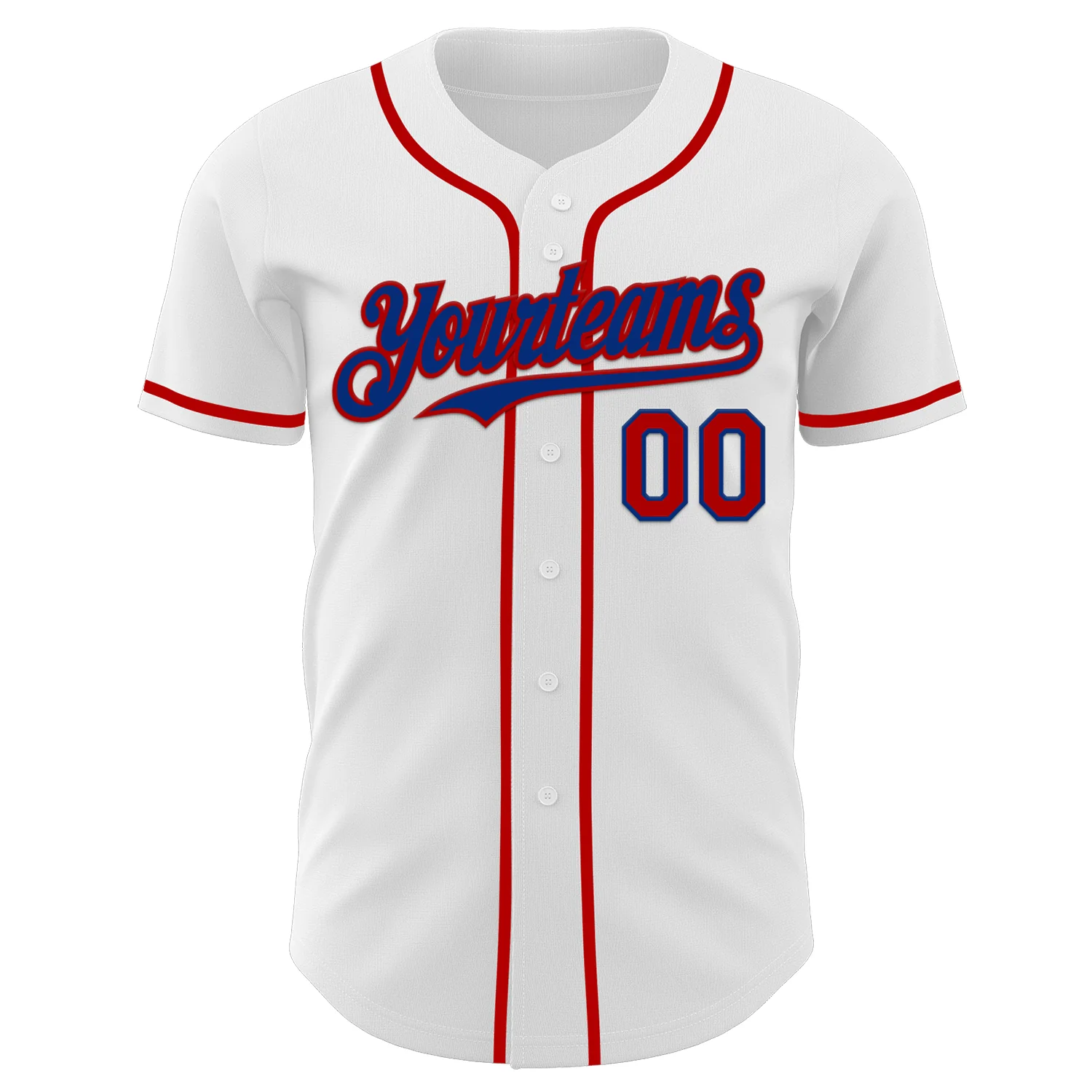 Custom White Red-Royal Authentic Baseball Jersey