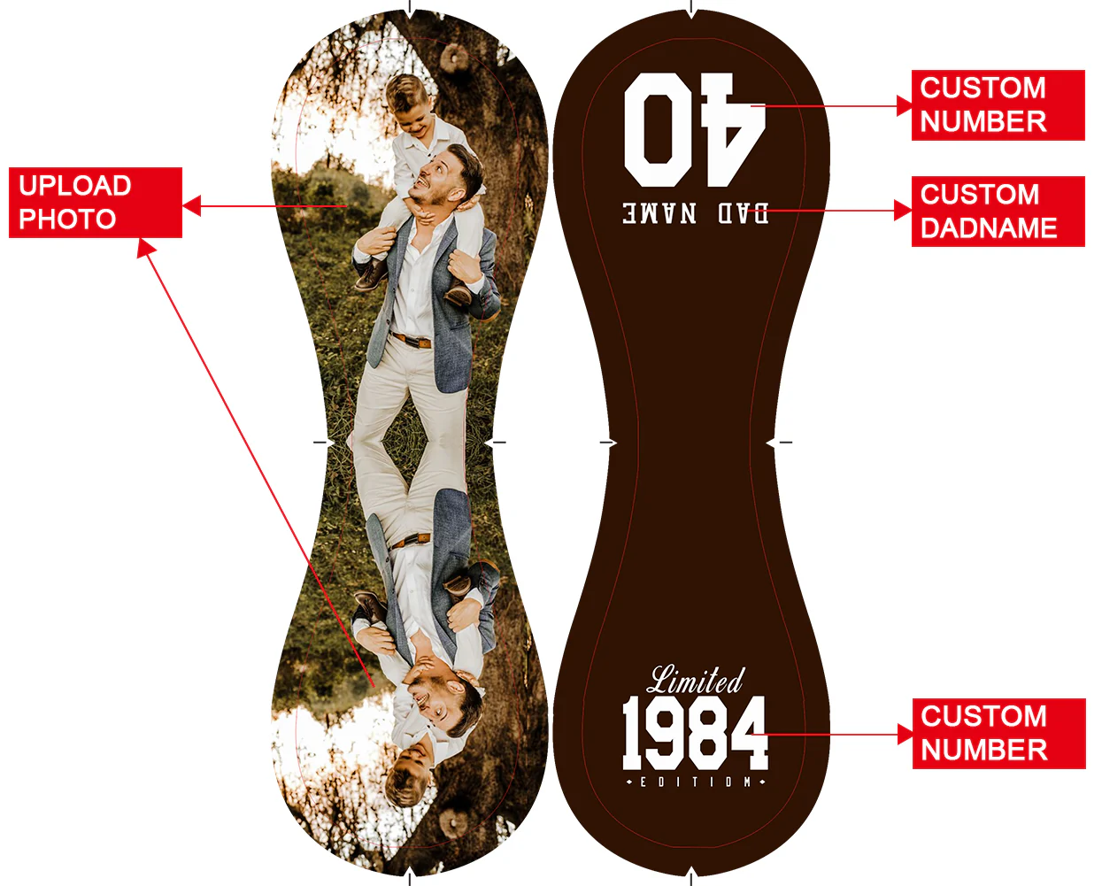 Personalized Dad Name Age Photo Brown Baseballs