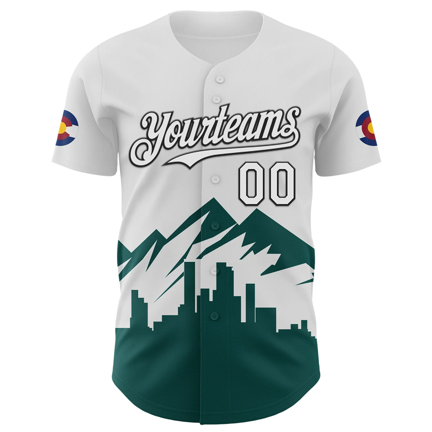 Custom White Midnight Green-Black 3D Urban City Edition Sports Authentic Baseball Jersey