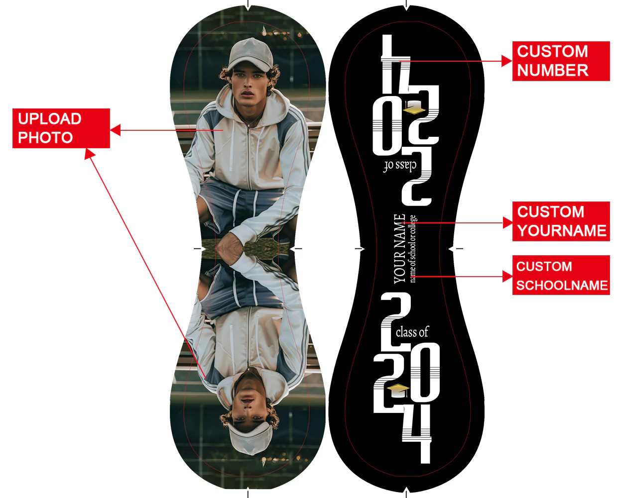 Personalized White College Graduation Photo Baseballs