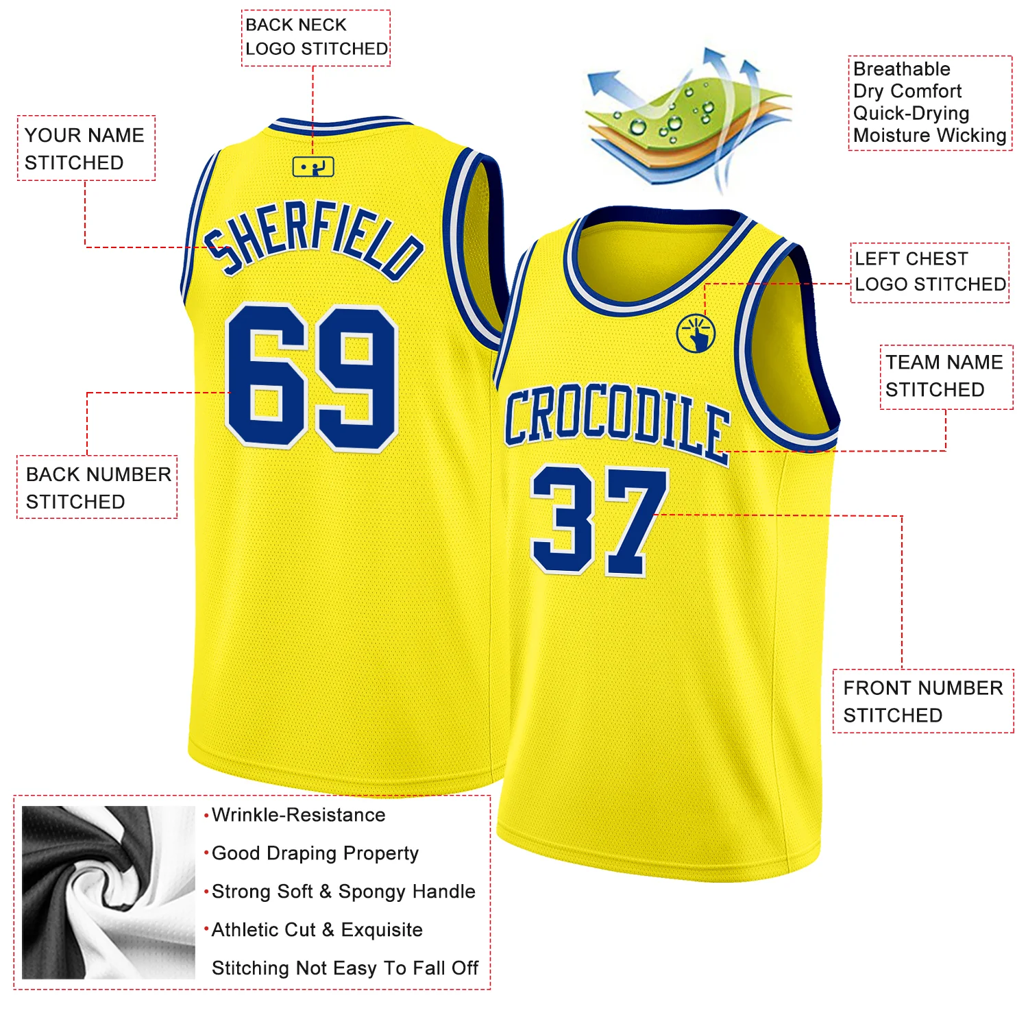 Custom Light Yellow Royal-White Authentic Basketball Jersey
