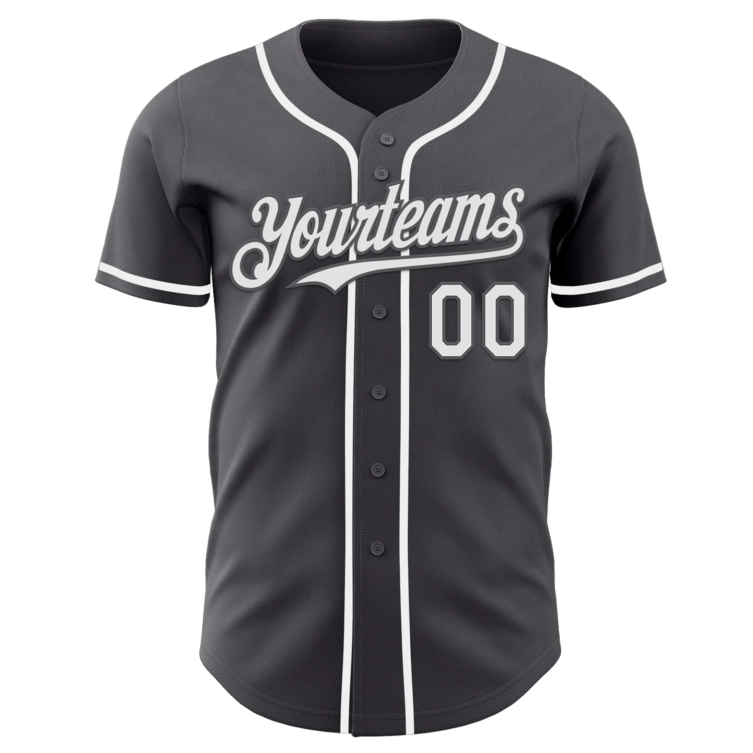 Custom Steel Gray White Authentic Baseball Jersey