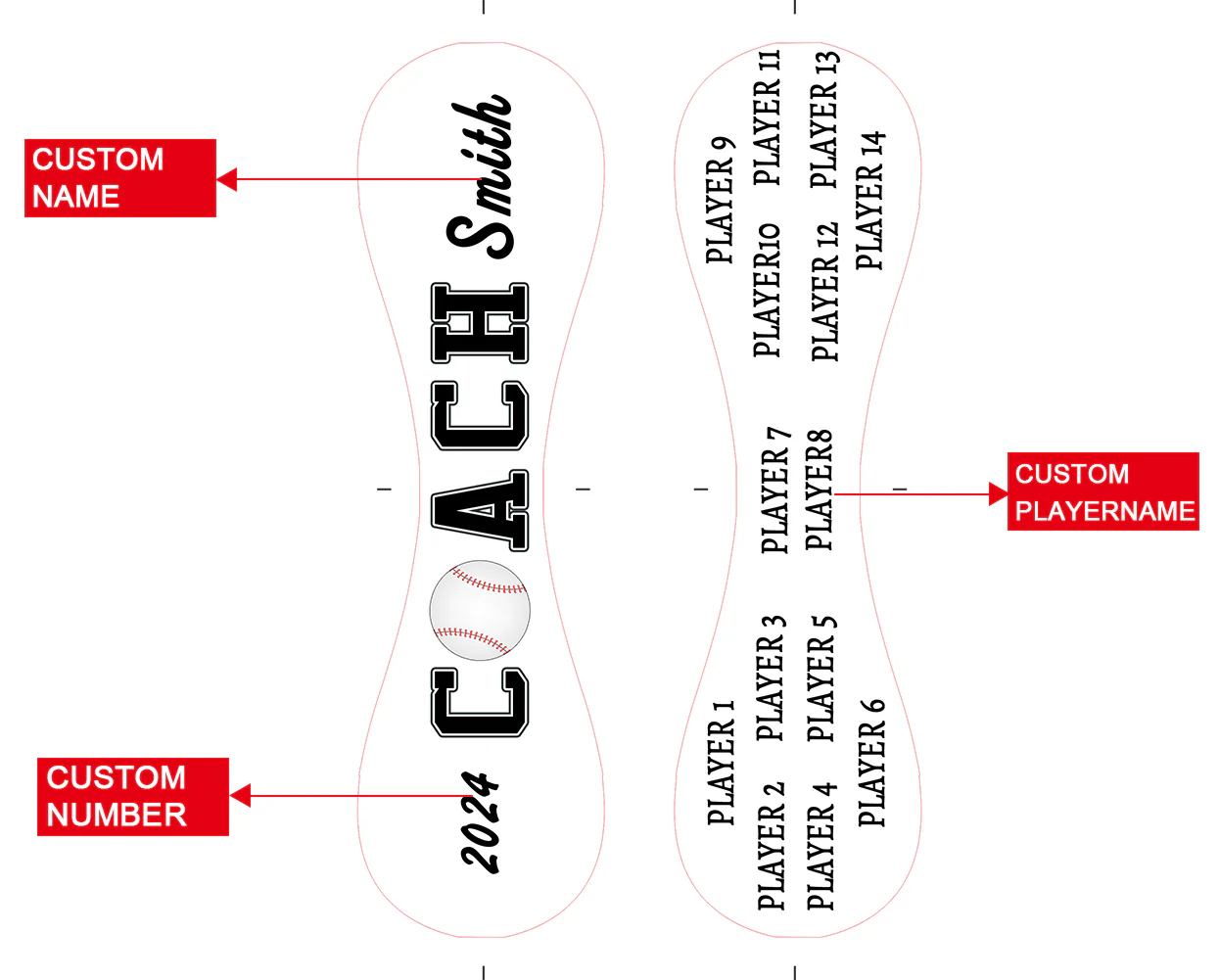 Personalized White Coach Gift Photo Baseballs