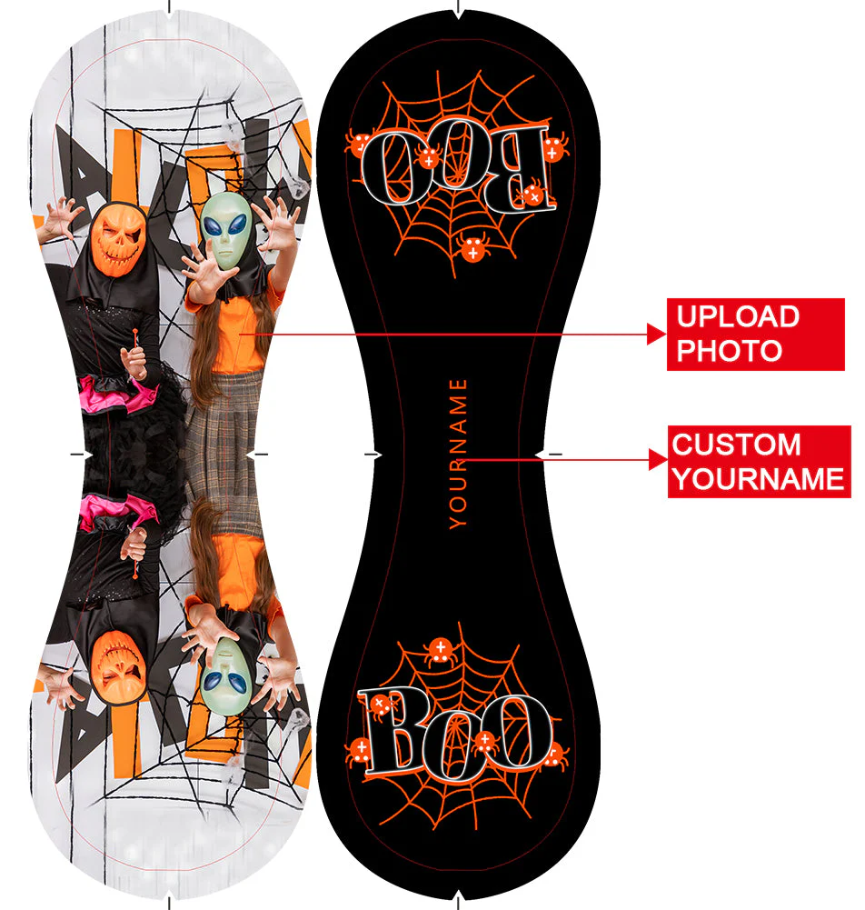 Personalized Black Happy Halloween Spider Web Photo Baseballs