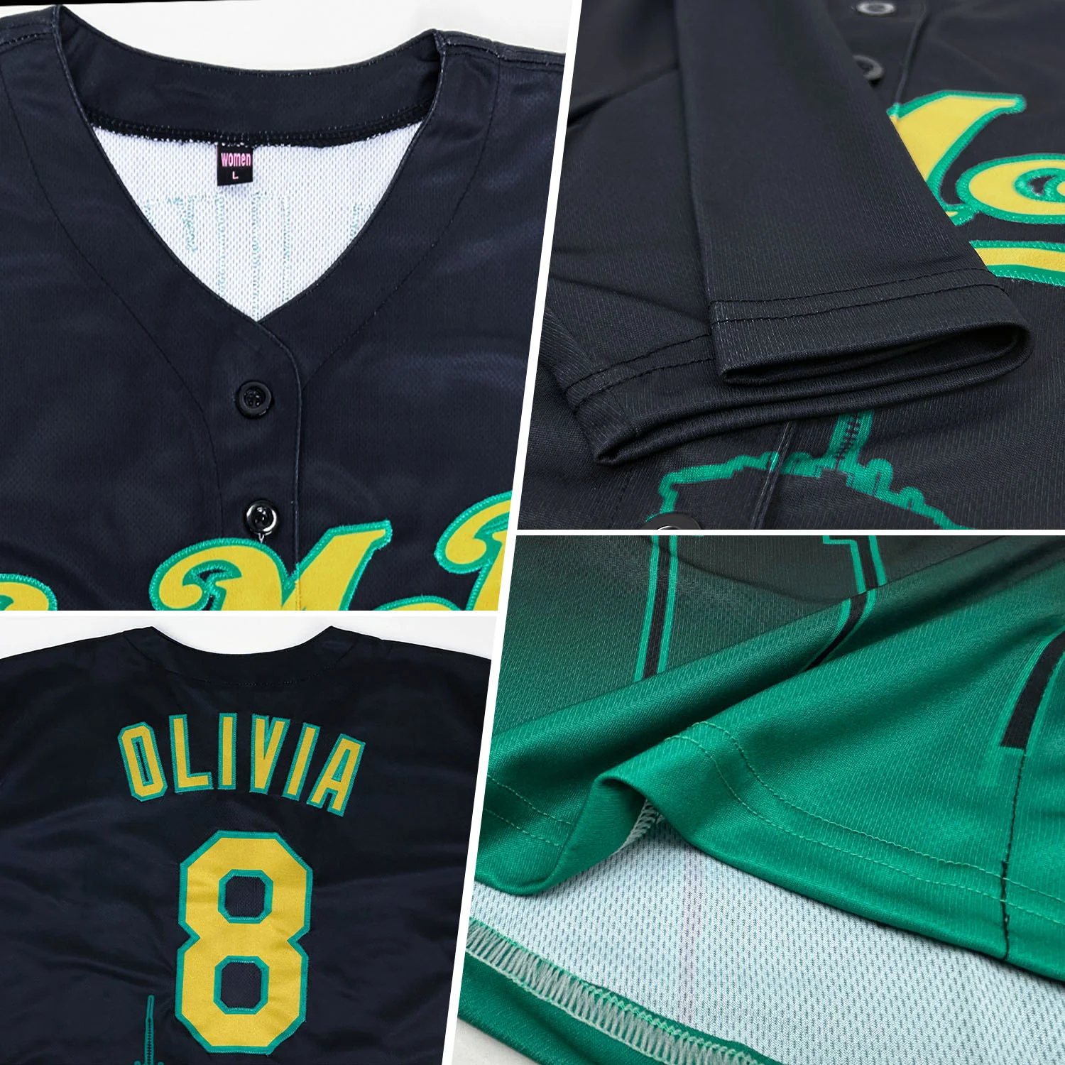 Custom Black Old Gold-Kelly Green 3D Boston City Edition Fade Fashion Authentic Baseball Jersey