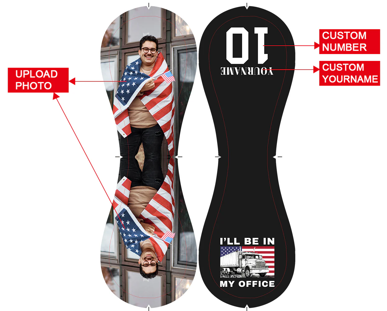 Personalized Black I'll Be in My Office Truck Photo Baseballs