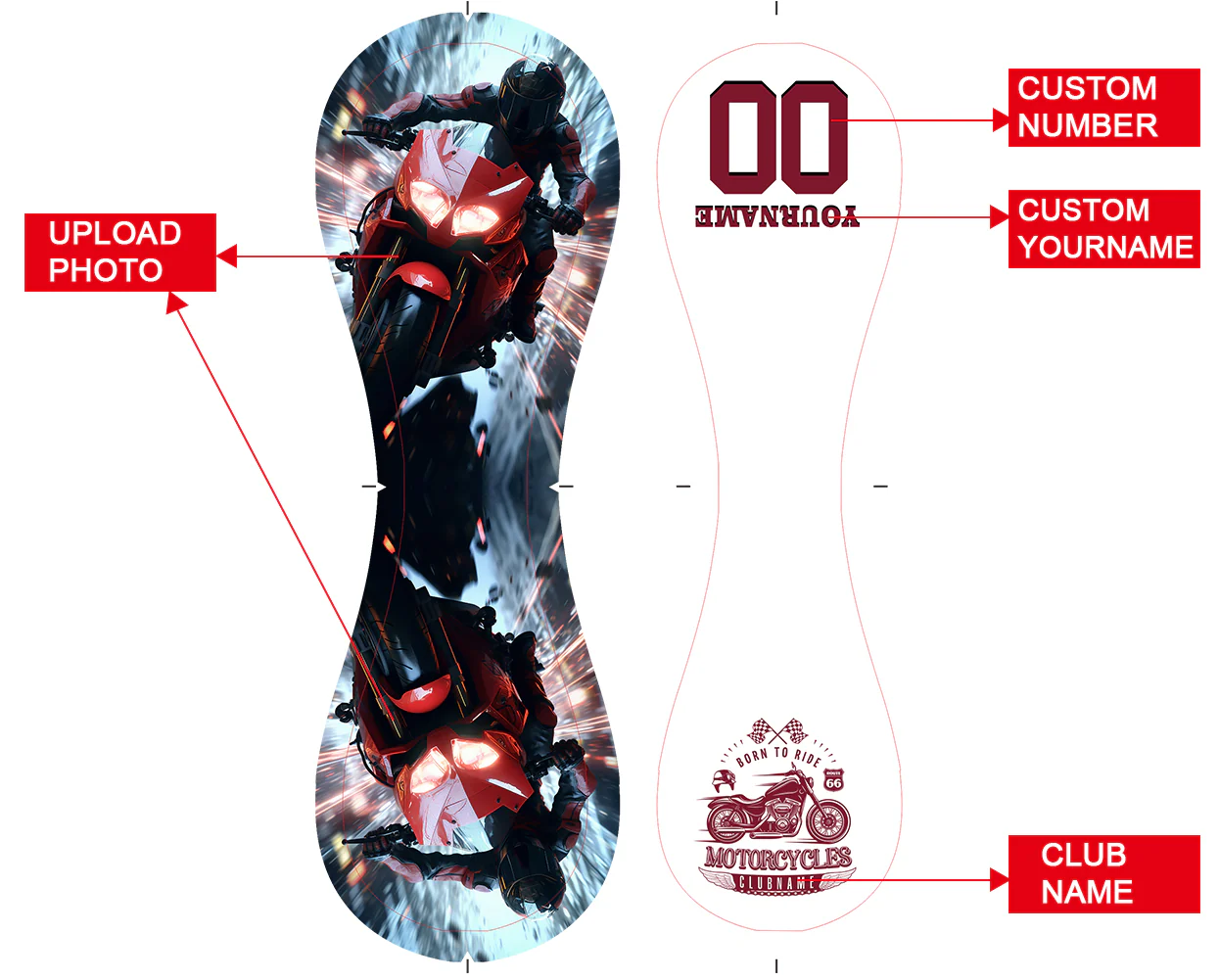 Personalized White Born to Ride Motorcycle Club Photo Baseballs