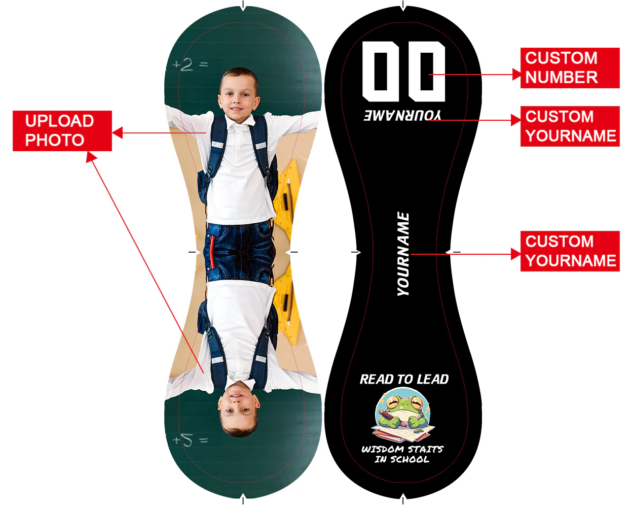 Personalized Black Read to Lead: Wisdom Starts in School Photo Baseballs