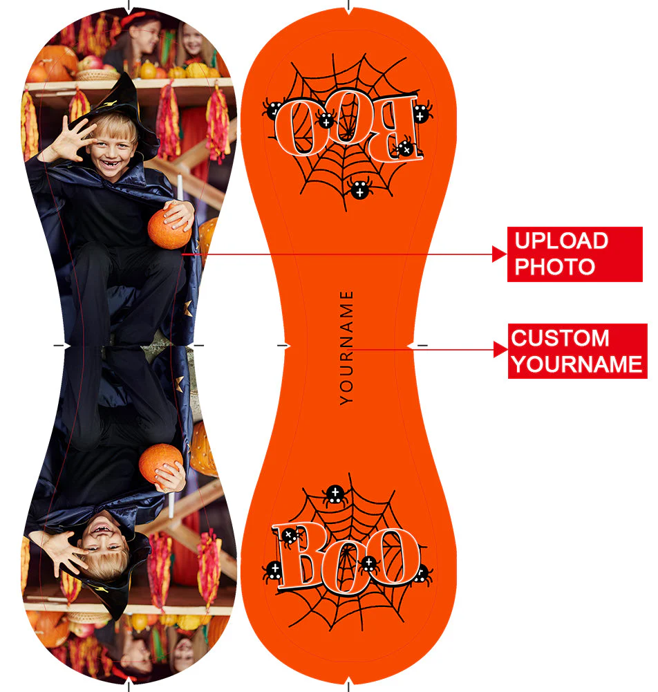 Personalized Orange Happy Halloween Spider Web Photo Baseballs