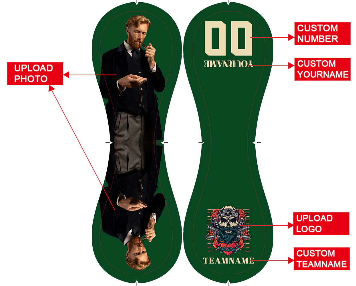 Personalized Light Khaki Arms Skull Photo Baseballs