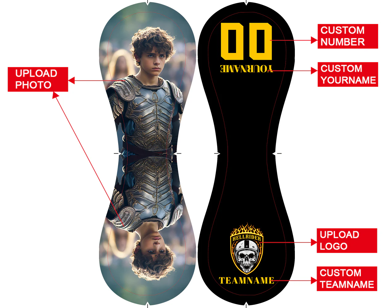 Personalized Black Hellrider Skull Photo Baseballs