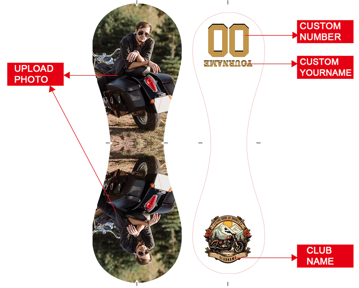 Personalized White Sunset Motorcycle Club Photo Baseballs