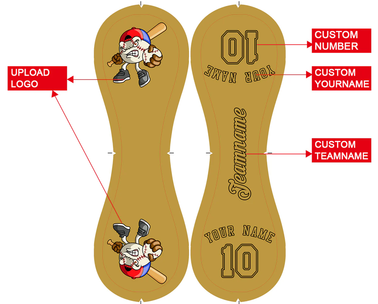 Personalized Old Gold Leather Old Gold Authentic Baseballs