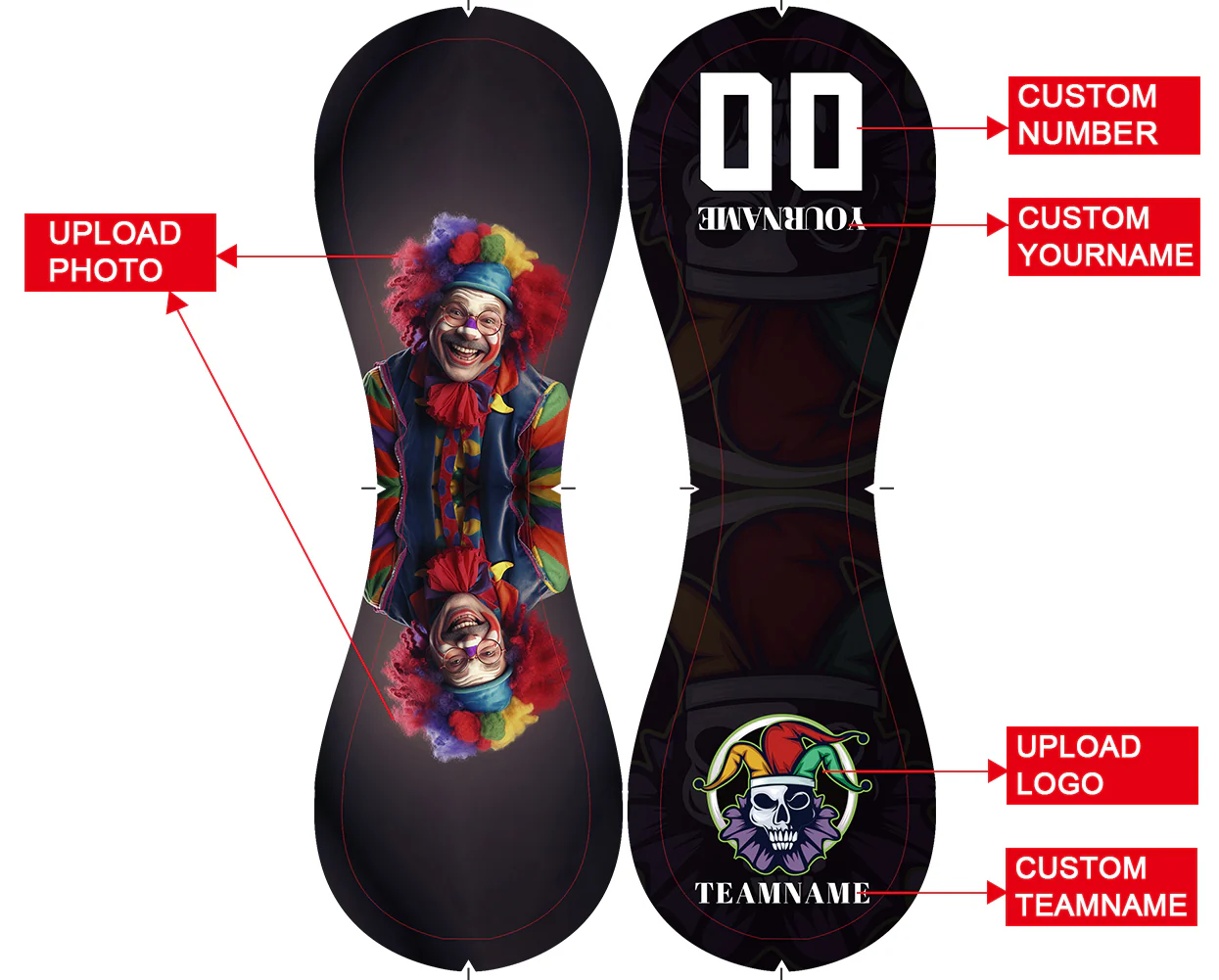 Personalized White Clown Skull Photo Baseballs