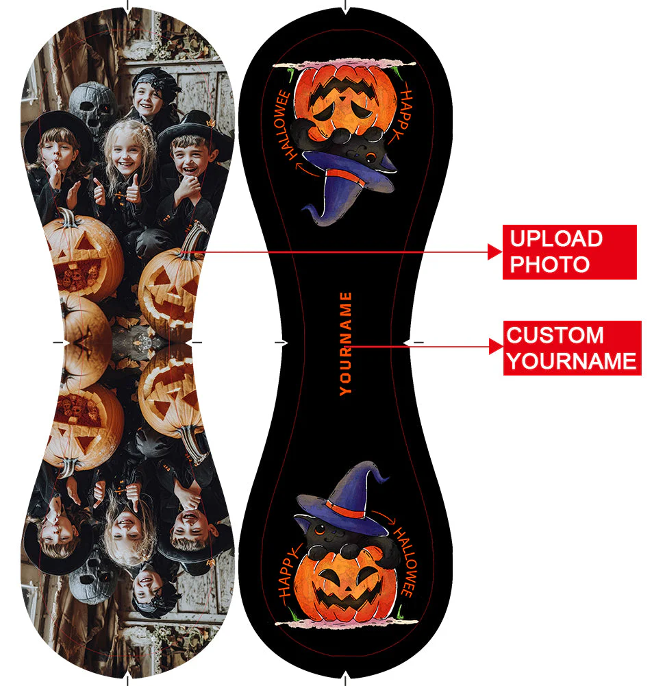 Personalized Black Happy Halloween Pumpkin Photo Baseballs