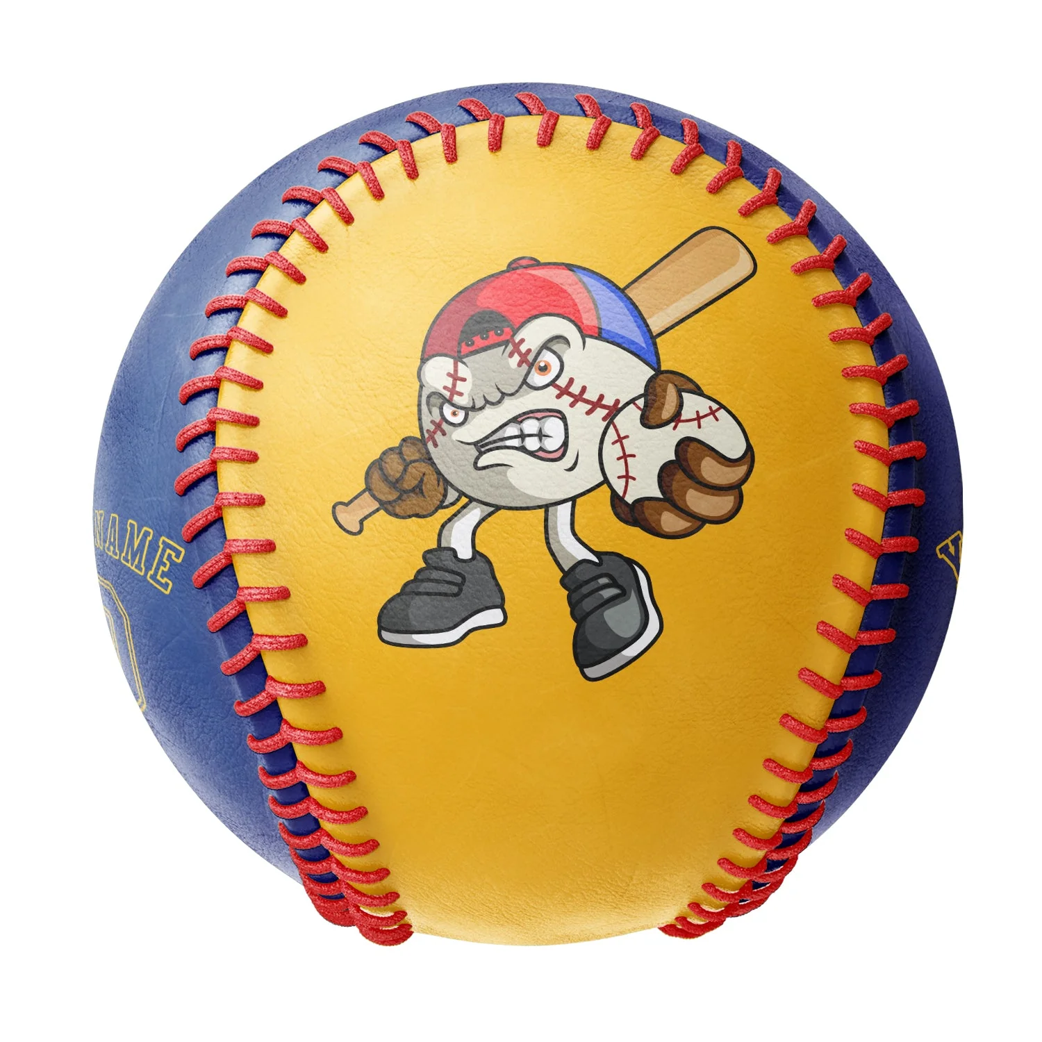 Personalized Gold Royal Split Half Leather Royal Authentic Baseballs