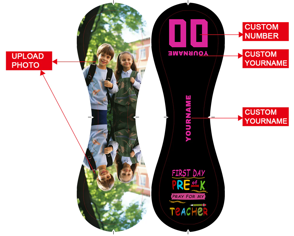 Personalized Black First Day Of Pre-K Pray For My Teacher Photo Baseballs